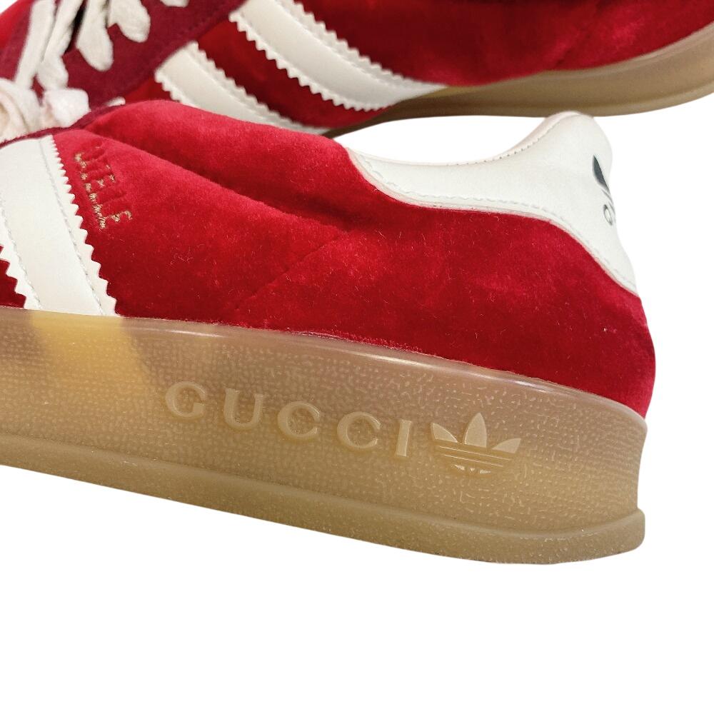 GUCCI Sneakers Velour Suede suede GAZELLE sneakers Red suede Used