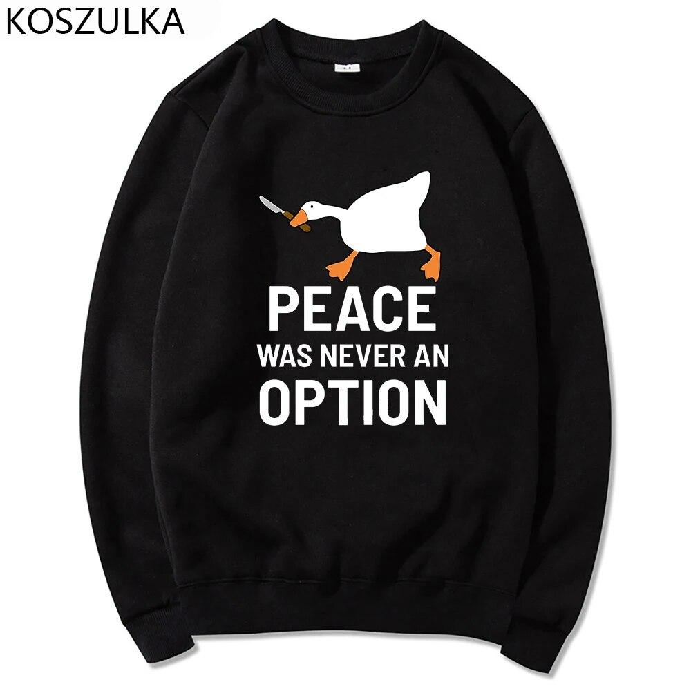 

Толстовка с капюшоном «Нож и утка» «Мир никогда не был вариантом» Толстовки в стиле Харадзюку Толстовка унисекс большого размера Готическая одежда с круглым вырезом унисекс 3XL