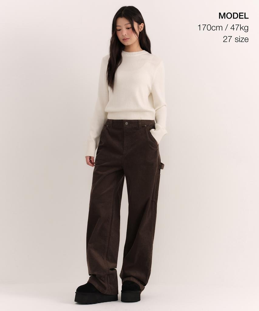 MUSINSA STANDARD WOMAN 11W Corduroy Wide Carpenter Pants [Brown]
