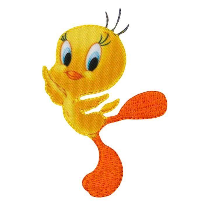 Ecusson thermocollant - Looney Tunes - Tweety - Jaune - 7,7 x 5,1 cm - Créatif et polyvalent