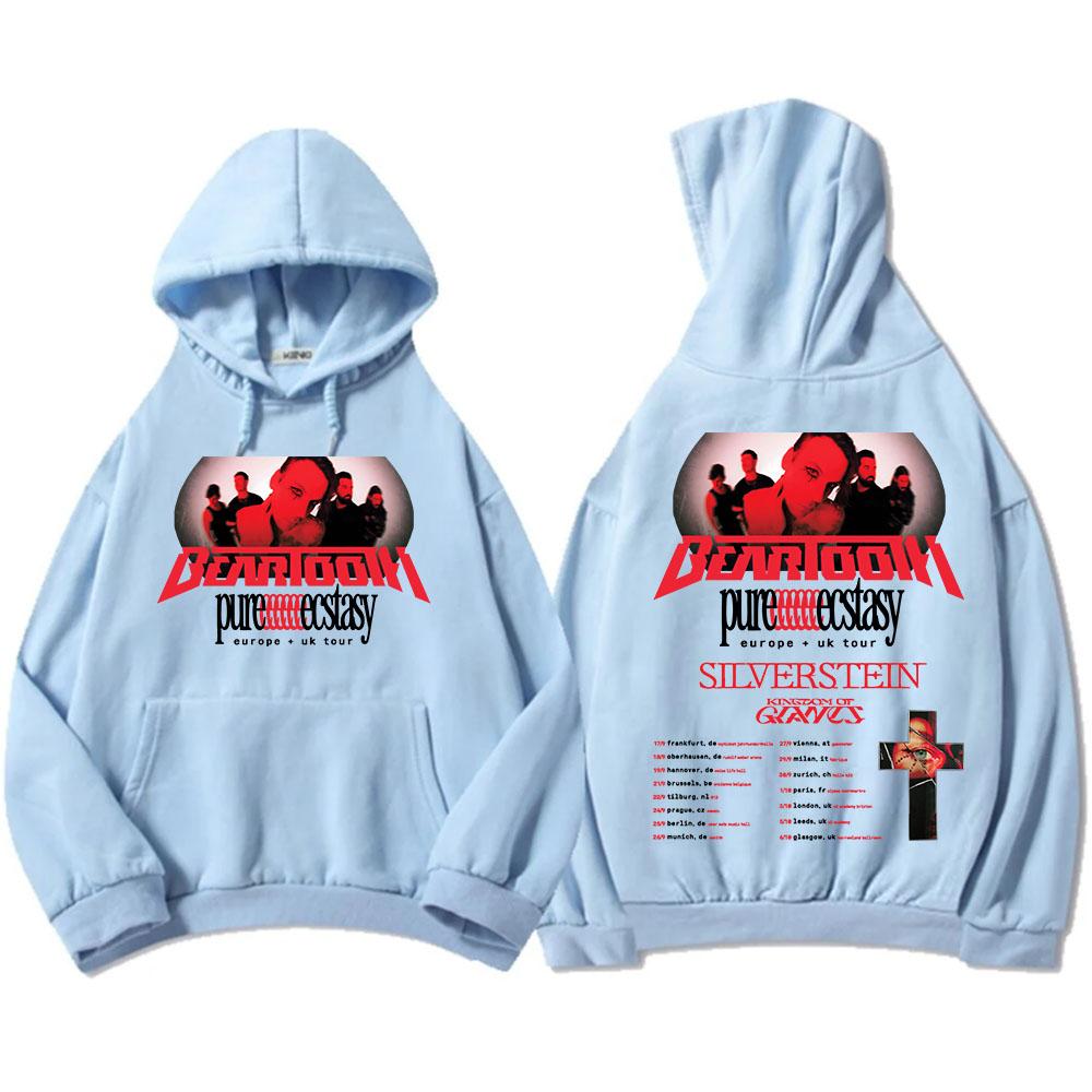 Beartooth Welttournee 2026 Hoodies Fleece Langarm Herren Kapuzenpullover Unisex Streetwear Hip Hop Grafik Tops L gray