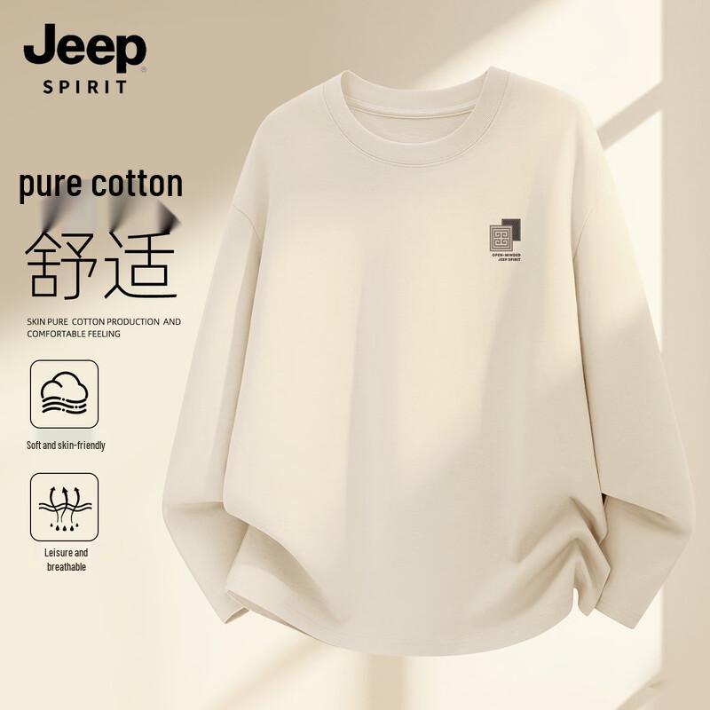 JEEP SPIRIT Men s Loose Fit Long Sleeve Cotton T-Shirt L