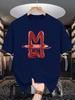 Unisex Summer Casual Short Sleeve T Shirt 3D M Letter Water Reflection Graphic Oversized Loose Street Daily Fashion Tops