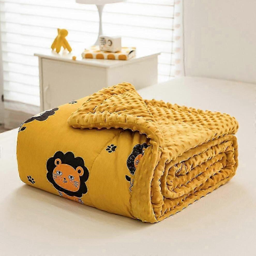 (As show, One size) Weighted Blanket For Kids, 100% Cotton Throw Blanket With Beads, Reversible Heavy Blanket For Children , 39x59 Inchn