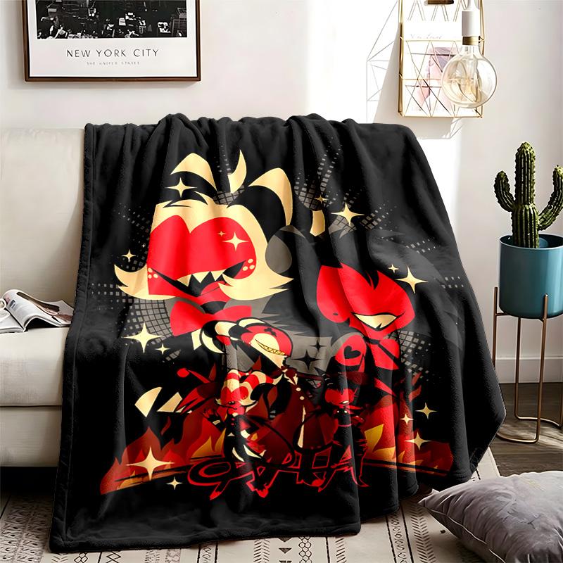 Hazbin Hotel Theme Blanket Suitable For The Sofa Camping And Travel Made Of Soft Flannel Material An Ideal Gift For Occasions Such As Birthday