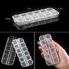 Transparent Plastic Storage Jewelry Box Compartment Adjustable Container For Beads Earring Box For Jewelry Rectangle Box Case