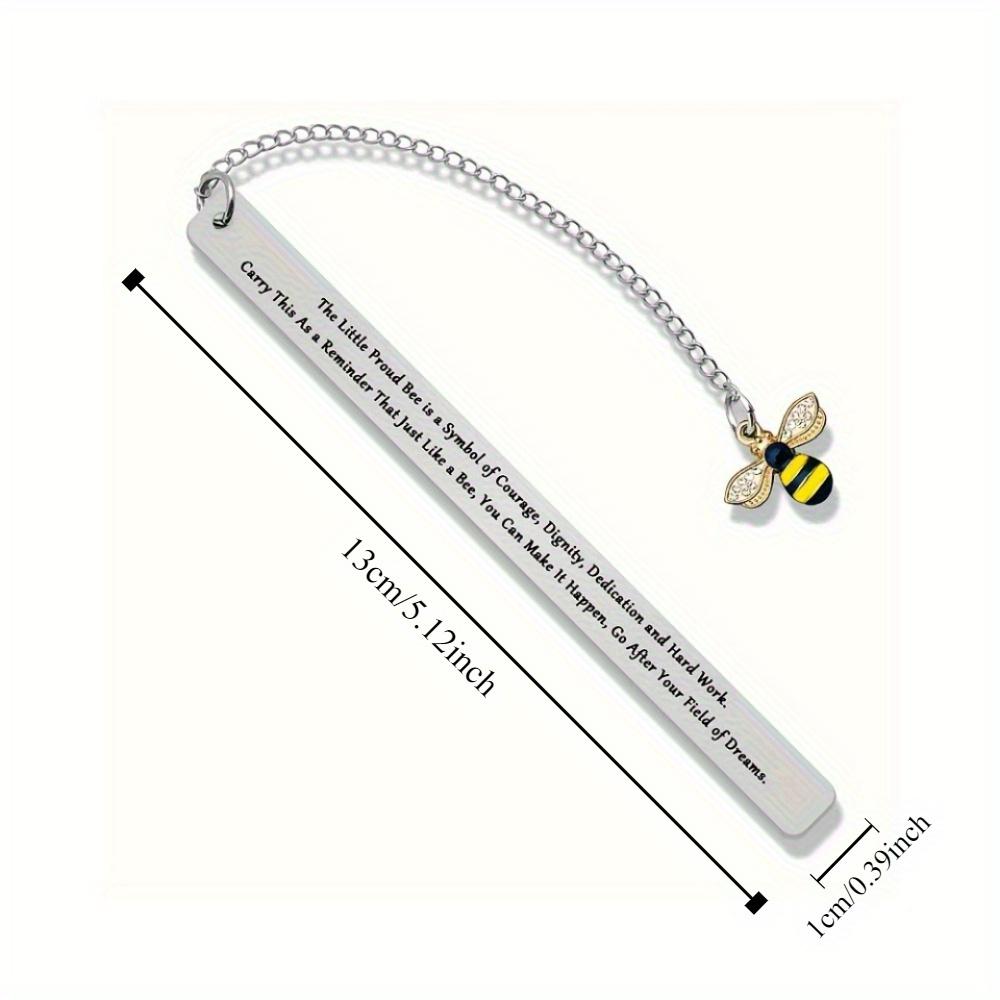 Ouyaohong 1Pc Bee Pendant Stainless Steel Bookmark - Heartwarming Gifts For Family, Friends, And Colleagues, Creative Christmas, Teacher's Day Gifts