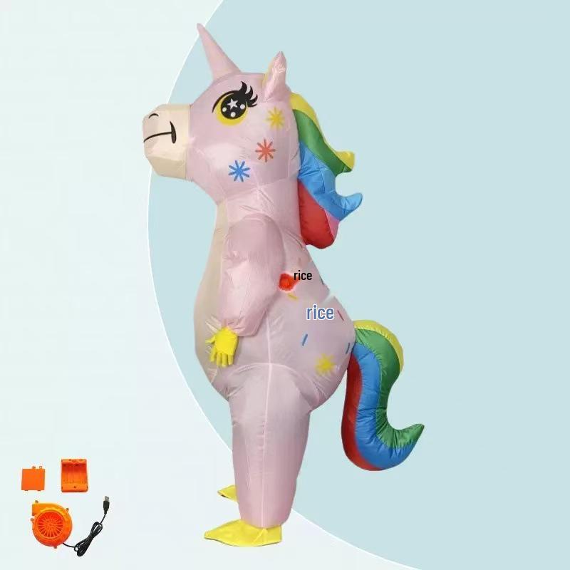 Heißverkaufendes Halloween Einhorn aufblasbares Kostüm für Bühnenpartys und Cosplay
