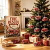 24 Days Countdown Vehicle Ornament Set Acrylic Pendants Fire Truck Pendant Christmas Tree Decor
