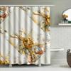 Seashell Print Shower Curtain Beach Decor Bathroom Decoration Waterproof Fabric 3D Printed Bath Mat for Home Decorations White