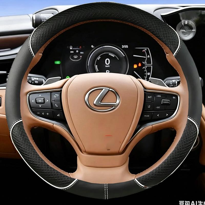 Leather Car Steering Wheel Cover for LEXUS VX RX TXL LX IS CT TX ES GX LS UX LM RZ Series Steering Covers Interior Accessories