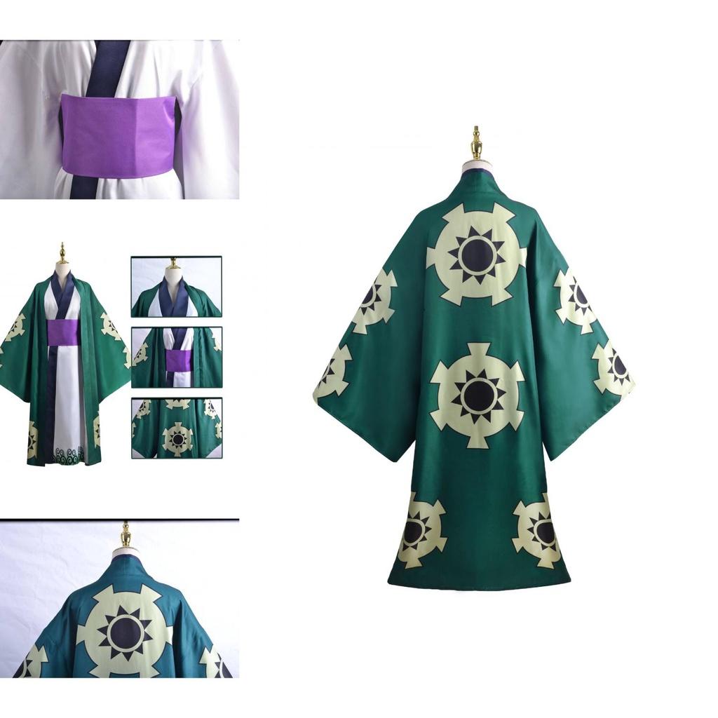 One Piece Roronoa Zoro Wano Country Cosplay Costume Kimono For Men And Women