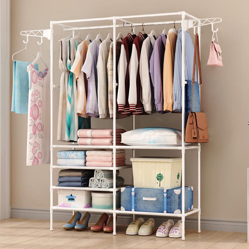 Fashionable Minimalist Double-Row Floor-Standing Coat & Hat Rack