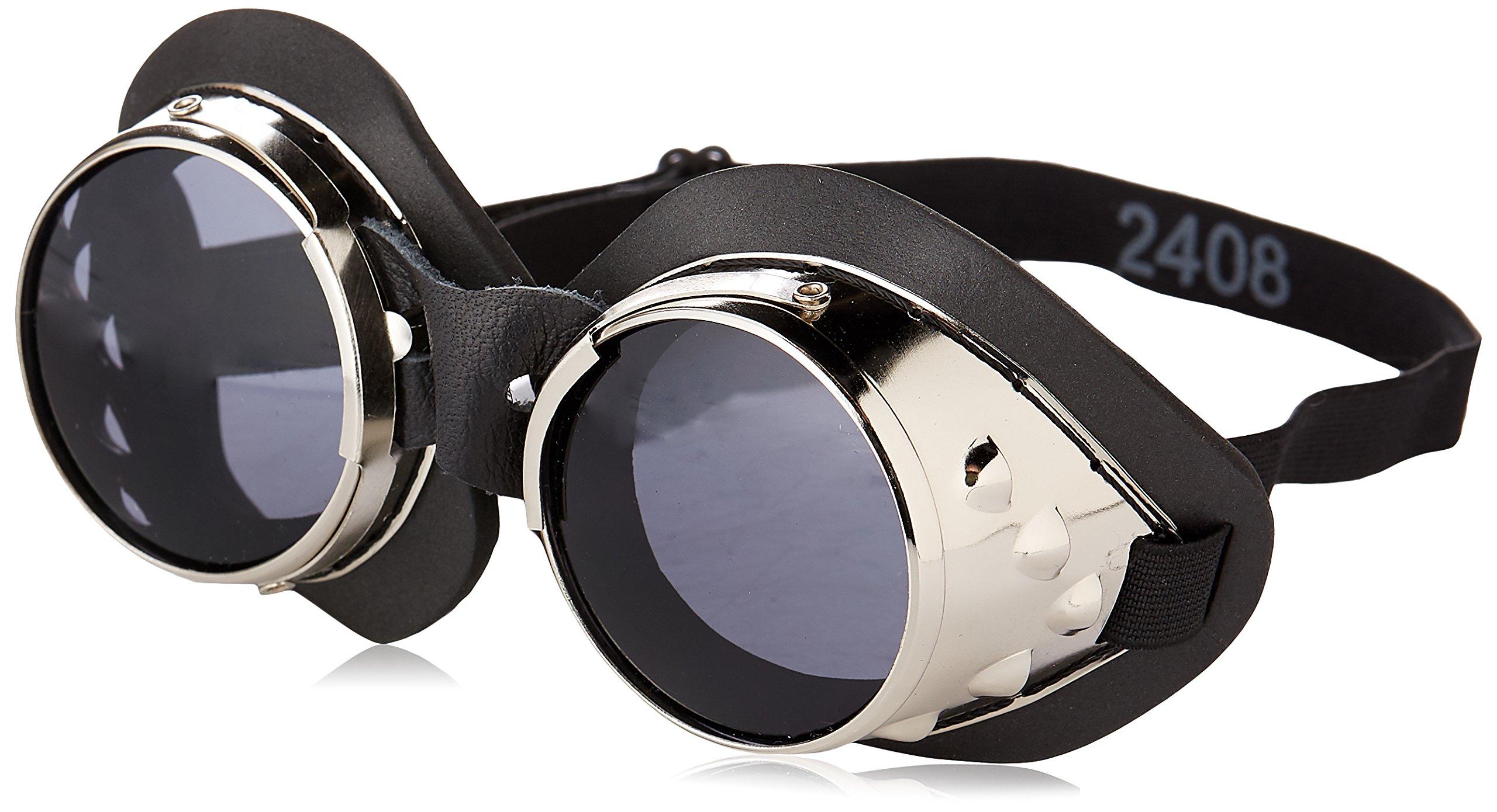 

Класичні круглі лінзи Мото-окуляри Мотоцикл MX Vespa Jeep Велосипед Скутер Змінна лінза Стімпанк Палаюче срібло 2408 M срібний