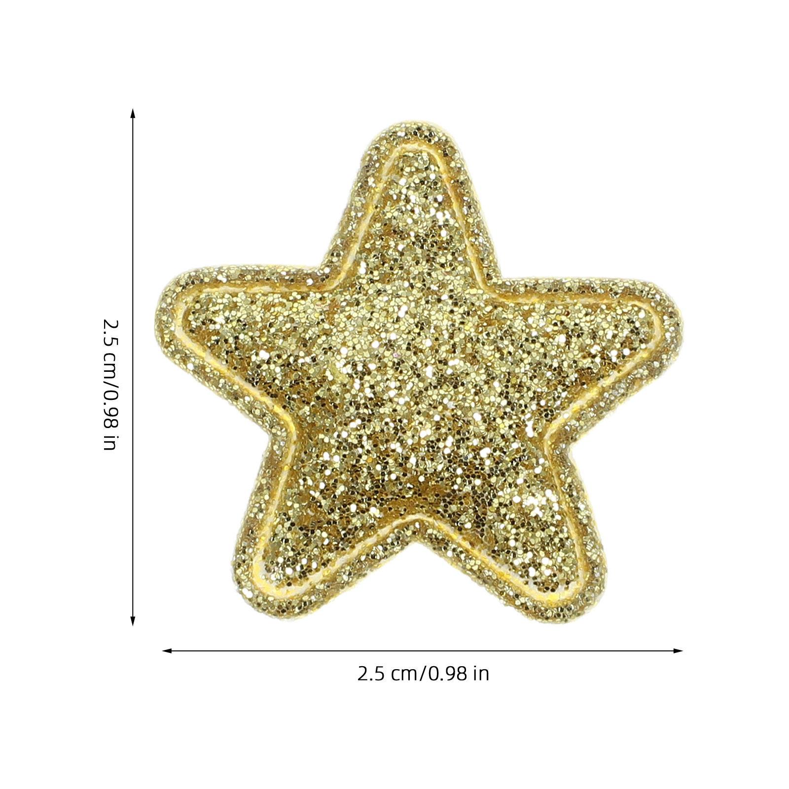 

100Pcs Christmas Decorative Star Cloth Patches Exquisite Bright Star Applique DIY Clothes Bags Hats Accessories золотистий