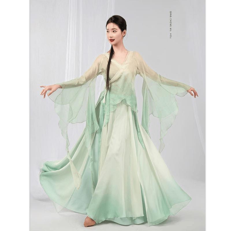 Gradient Butterfly Classical Dance Performance Dress