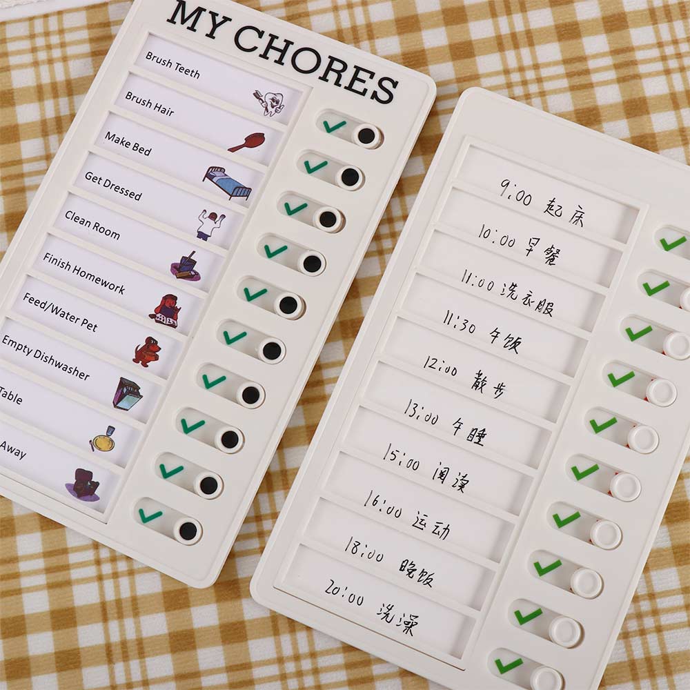Student Message Checklist Memo Plastic Board Children's Self-discipline Punch Card Chore Chart