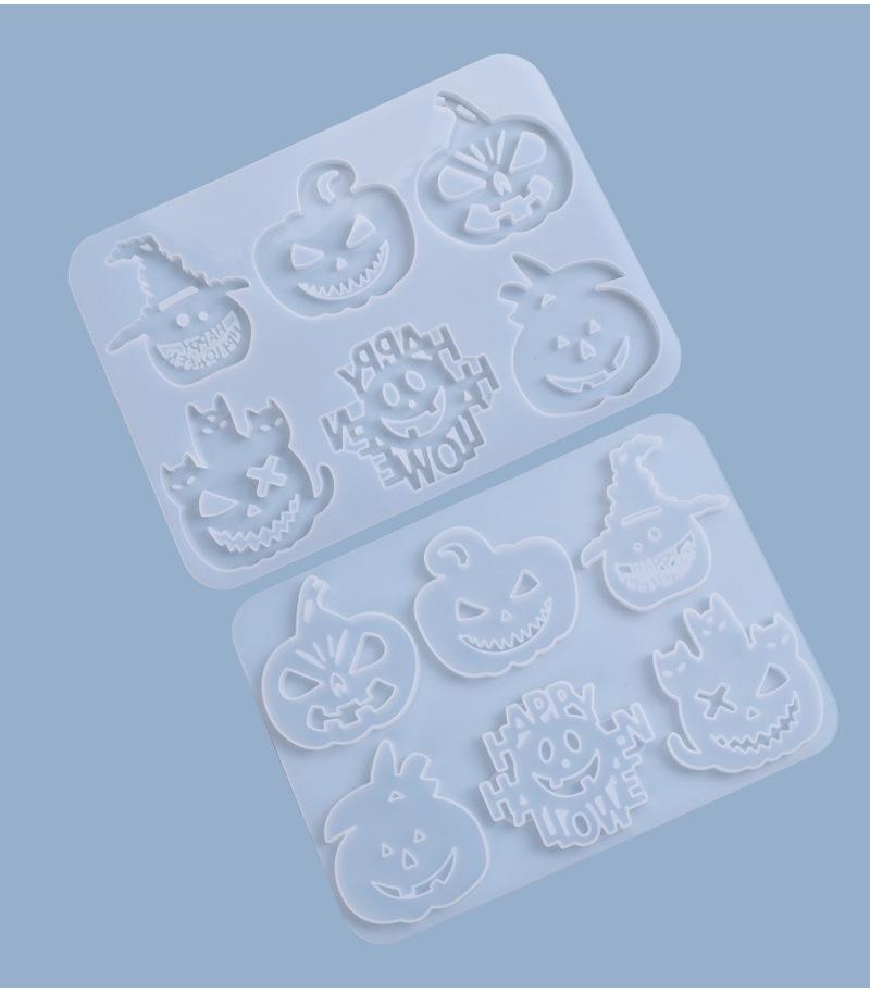 Halloween Dekor Rolig Pumpalykta Silikonform DIY Pumpa Kristall Epoxiharts Formar Rumsinredning Tårtdekorationsverktyg
