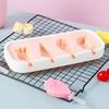 Silicone Ice Cream Mold with Anti-Spill Dust-Proof Cover 4 Cavities Cute Shapes Popsicle Mold Easy Demoulding Popsicle Maker for Kids Summer Party