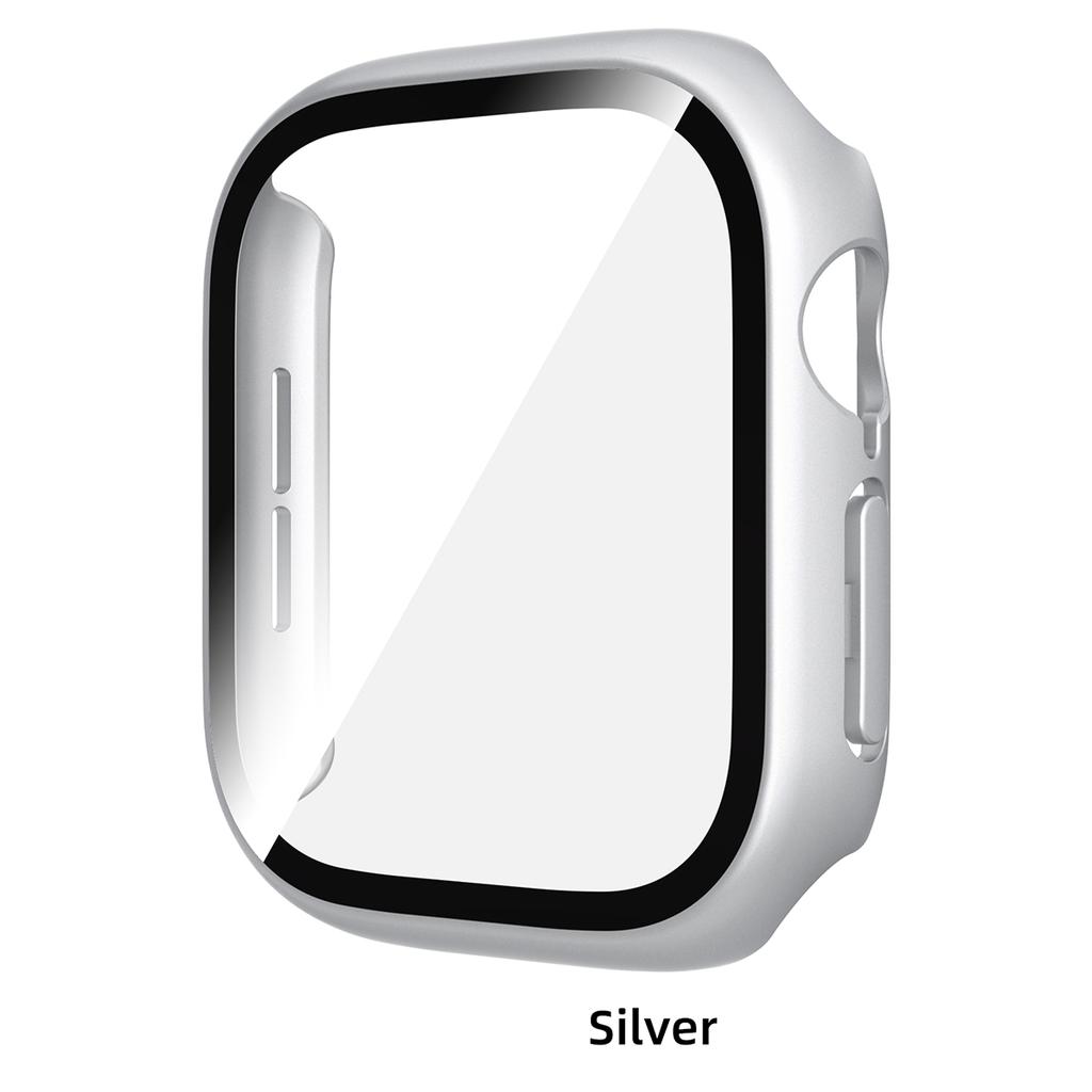 Gehärtetes Glas PC-Hülle für Apple Watch 12 46mm 42mm Harter Stoßfänger Displayschutz Abdeckung für Iwatch Serie 12 Schalen Zubehör 7