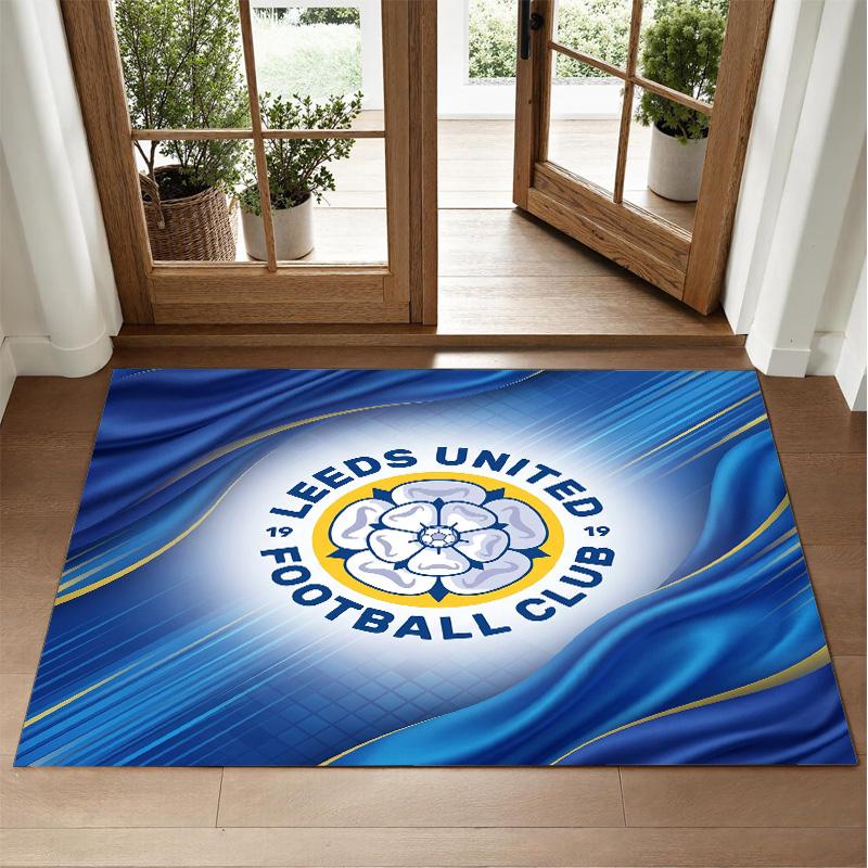 Leeds United Design Crystal Velvet Rug Soft Decorative Mat for Bedroom Entrance