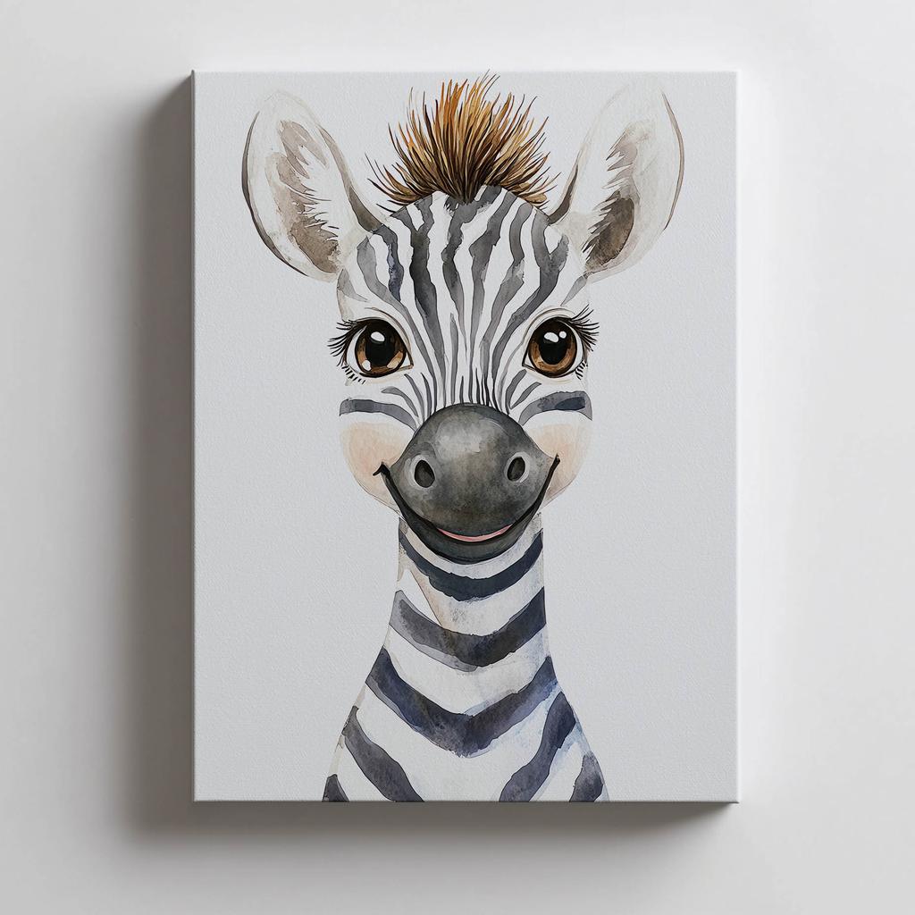 Plakat Wesoła Zebra Plakat Wesoła Zebra, 30X40 Cm, Rama Aluminiowa Czarna, Papier Matowy 230 Gsm