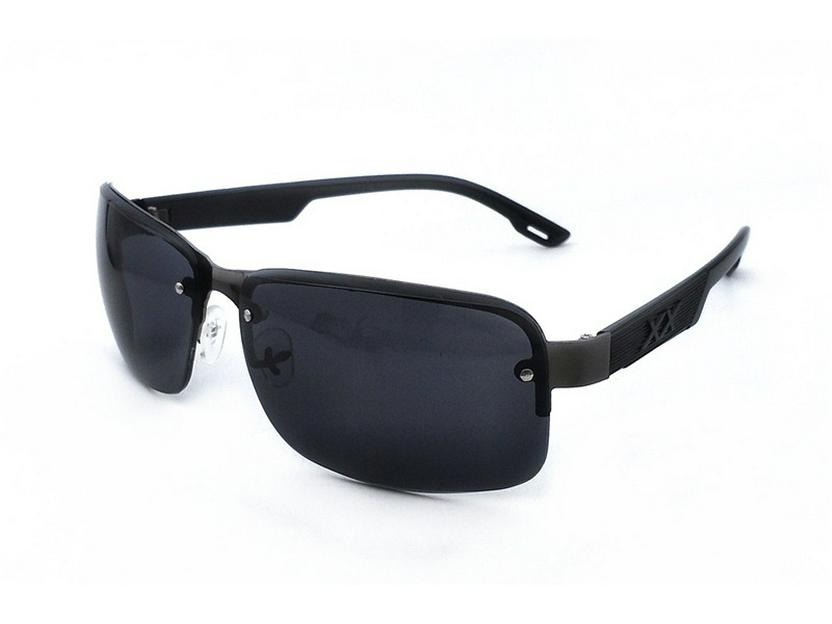 

Новые мужские квадратные солнцезащитные очки с полуободковой оправой и металлической деталью