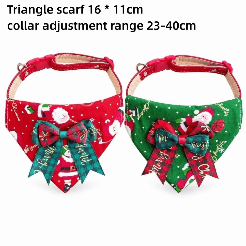 Adjustable Collar Pet Collar Bandana Cotton Fabric Holiday Pet Bib Holiday Outings