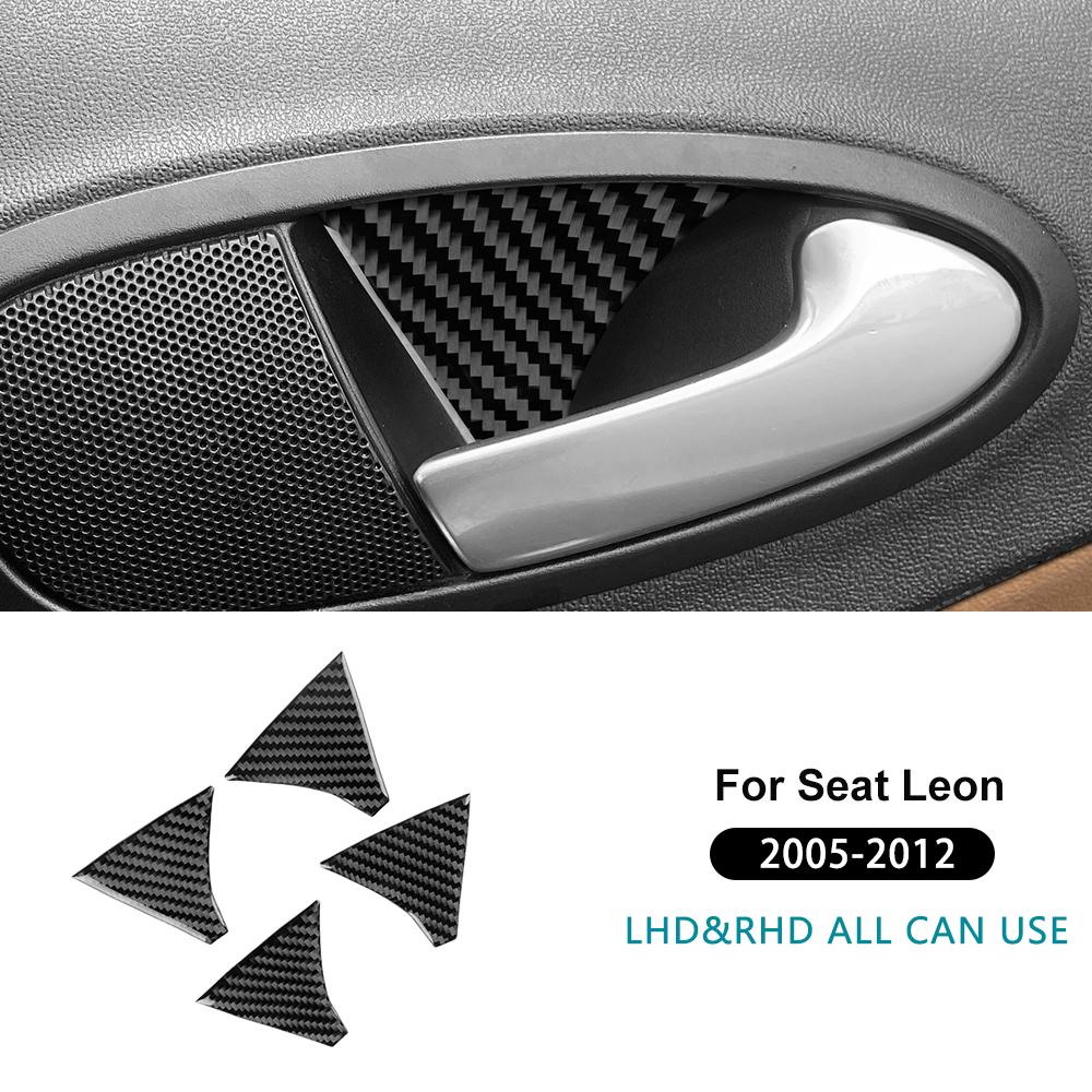 Real Soft Carbon Fiber Sticker For Seat Leon 2005 2006 2007 2008 2009 2010 2011 2012 LHD RHD Car CD Panel Inteior Accessories