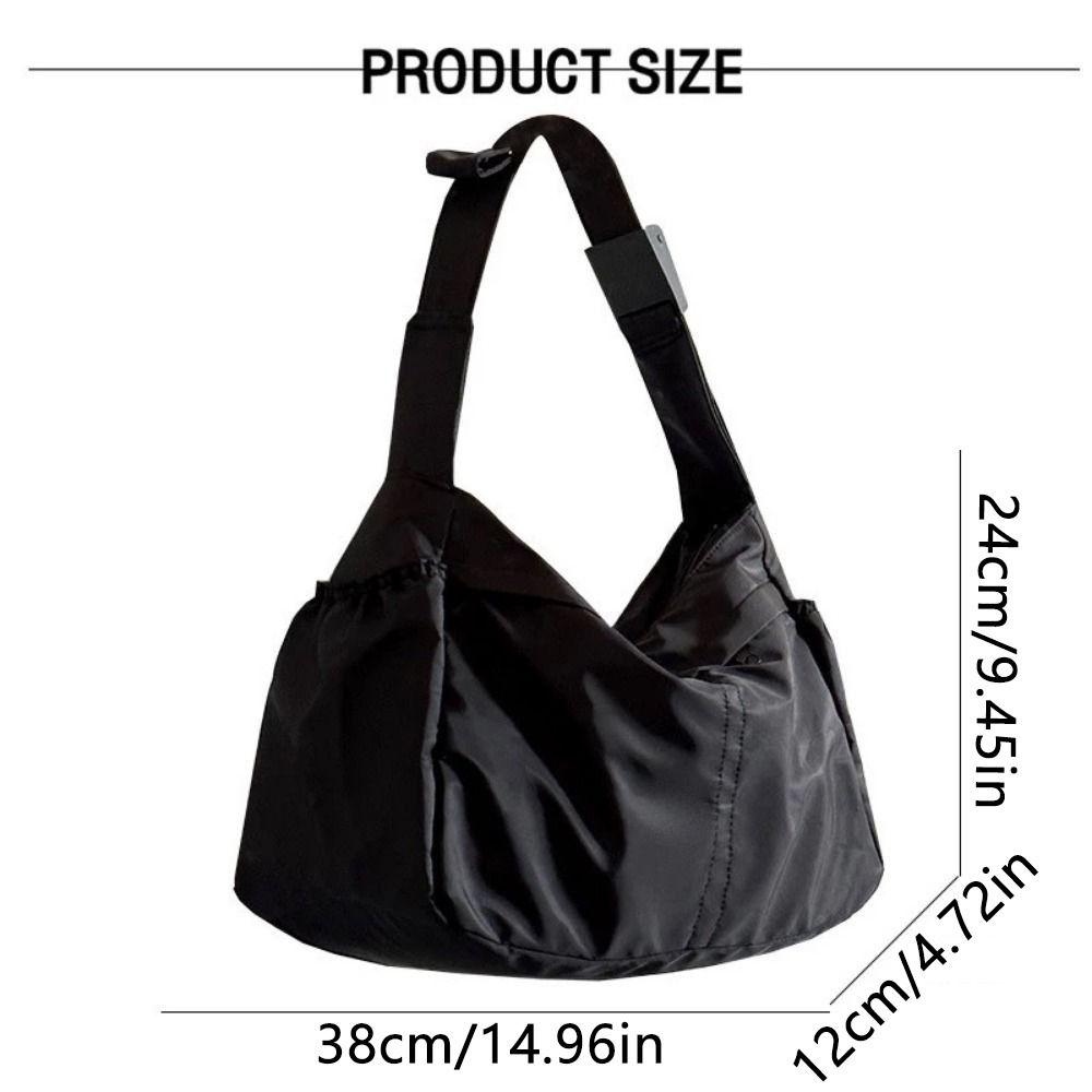 Adjustable Casual Shoulder Bag Solid Color Sports Messenger Bag Nylon Tote Bag  Commuting