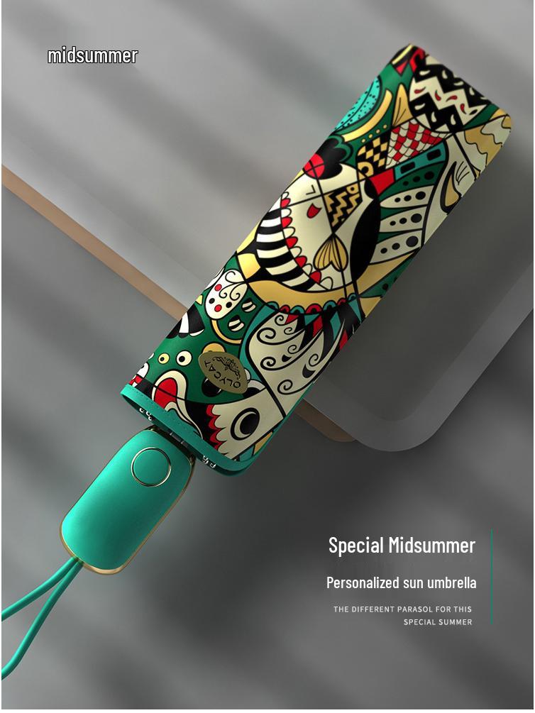 OLYCAT Automatic Compact Umbrella for Women - UV Protection, Rain or Shine Dual-Use, Portable Sunshade