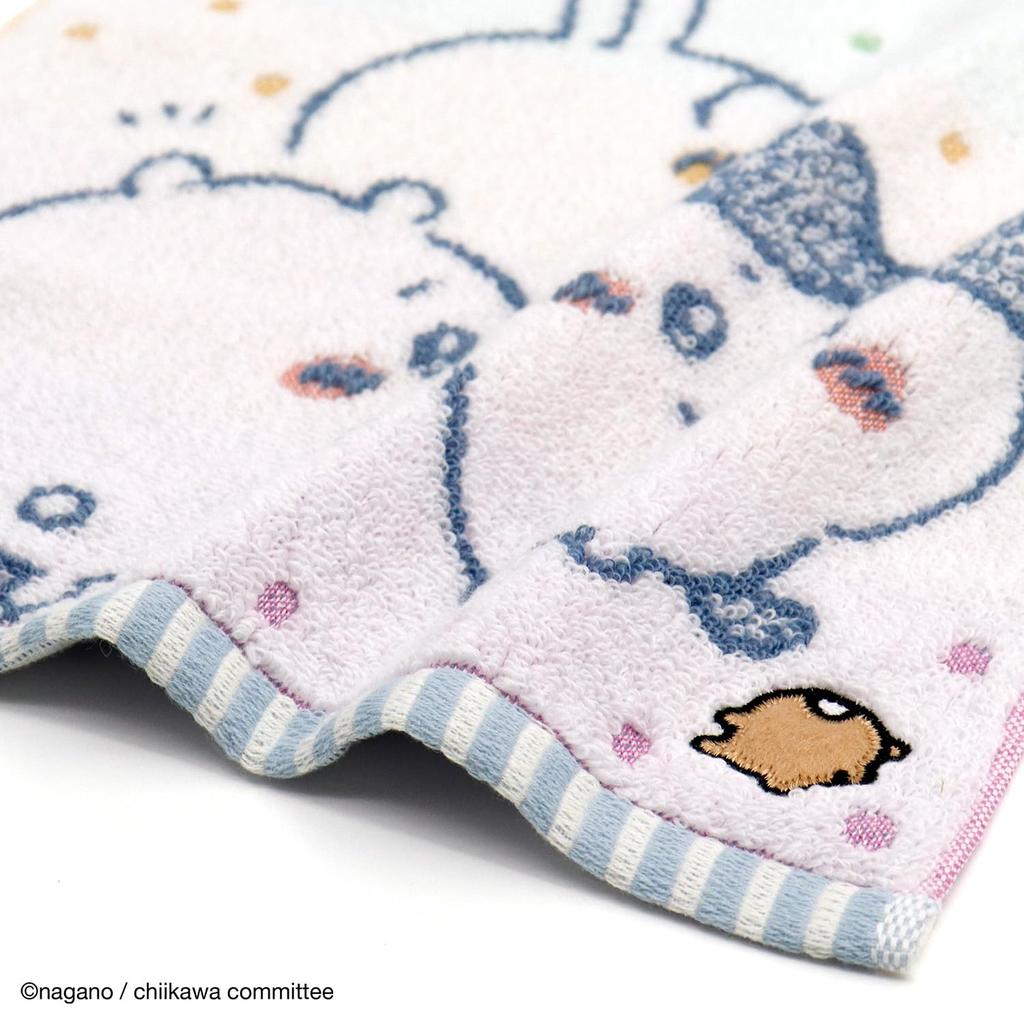 Chiikawa Tomodachi Towel Blue 25 x 25 cm Handkerchief, Pile, 41-1160080, Approx.