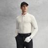 FILA Golf Series Simple Texture Casual Sports Golf Versatile Comfortable Knitted Long Sleeve Polo Shirt Men tops Cloud-Gray A11M615210FGY