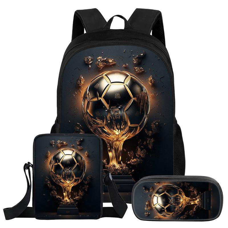 Sports Football Match 3Pcs Set Backpack