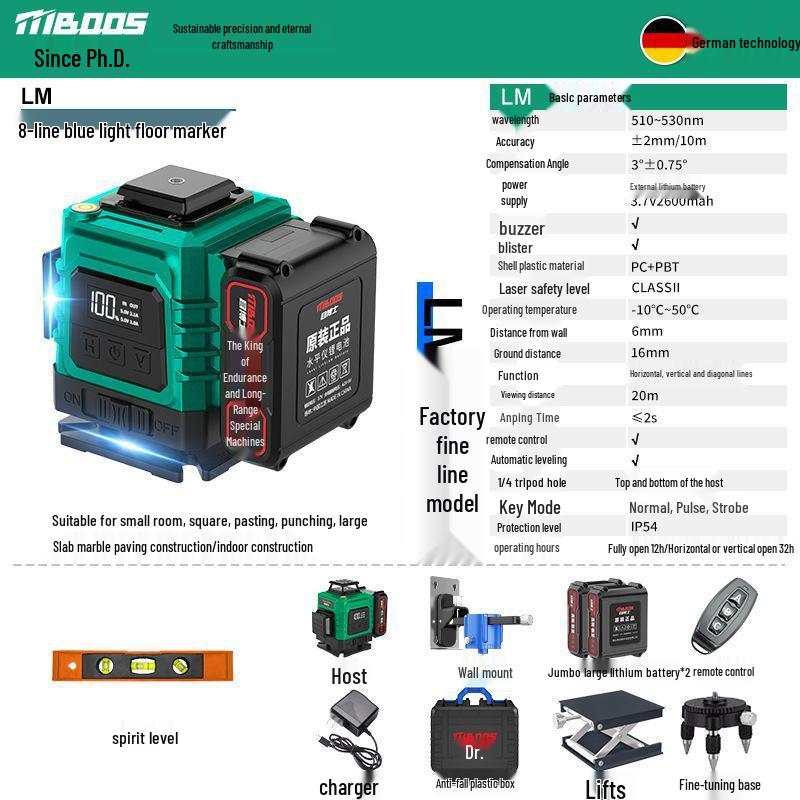 12-Line Green Infrared Laser Level: Wall-Mounted, Floor, Outdoor Automatic Leveling Tool