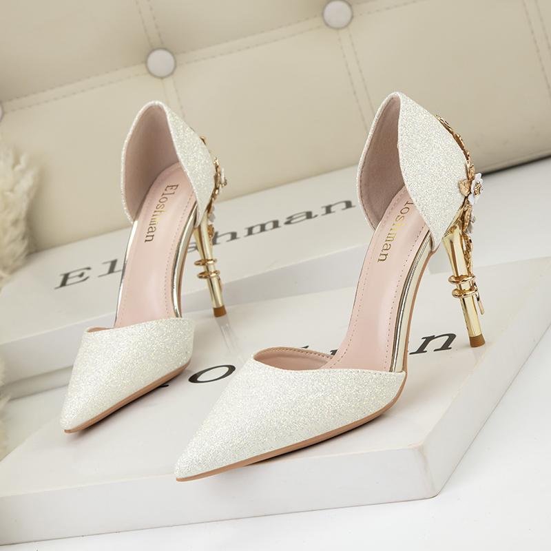Fashion Sexy High Heels Women Shoes Rhinestone Bridal Wedding Thin Heel Shoes 9cm Fetish Silver Gold Stiletto Pointed Ladies Pumps 2025