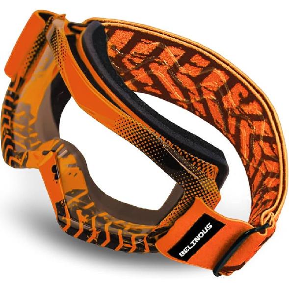 BELINOUS Kid Riding Goggles for ATV Dirt Bike Motorcycle Motorcross MX, Youth Dirt Bike Goggles for Kids 3-12 with Soft Strap
