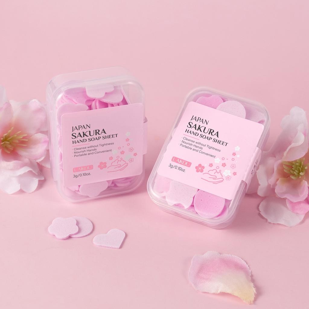 Disposable Soap Tablets - Portable Soap Sheets - Suitable for Students and Children To Carry Around - Mini Petal-shaped Hand-washing Tablets