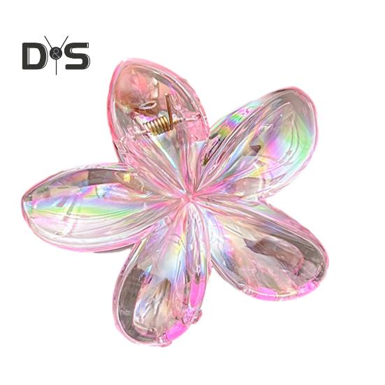 Women Hair Clip Transparent Gradient Color Back Head Hair Claw Strong Grip Shark Hair Accessories Daily Wear