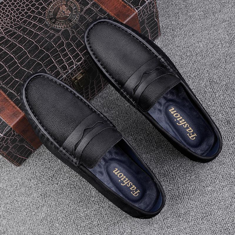 Genuine Leather Mens Shoes Luxury Trendy Casual Slip on Formal Loafers Top Quality Men Moccasins Solid Color Male Driving Shoes