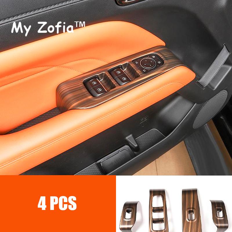 For Haval H9 2024 2025 MKII Wood Grain Gear Shift Frame Trim Window Glass Lift Button Switch Panel Protection Cover Accessories