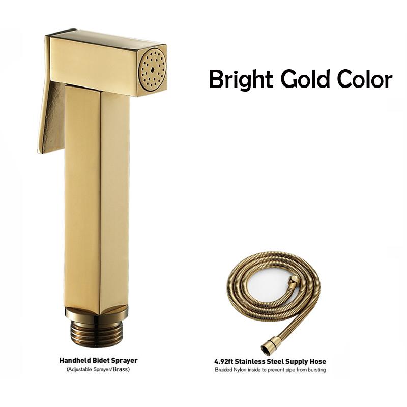 Brass Handheld Toilet Bidet Sprayer Set Accessories Black Bidet Faucet for Bathroom Sprayer Shower Head Self Cleaning Gold Color