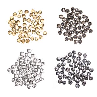 50 Peças 3/4/5/6mm Mini Botões de Metal para Roupas de Boneca DIY Fivelas Redondas Ultra-pequenas Fofas Acessórios de Costura para Roupas de Boneca Feitas à Mão