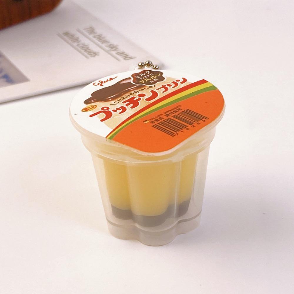 Мягкий Декор для Рюкзака Подвеска Пудинг Игрушка Еда Медленное Восстановление Снижение Давления Брелок Снятие Стресса Брелок-Пудинг