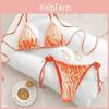 Classic Polyester Waterpatterned Bikini Set For Women With Tie And Sexy Design