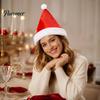 Winterfest Feier Zubehör Gold Samt Nikolausmütze für Erwachsene Kinder, Klassisch Weihnachten Rot mit Flauschigen Familien Feiertags Treffen Zubehör