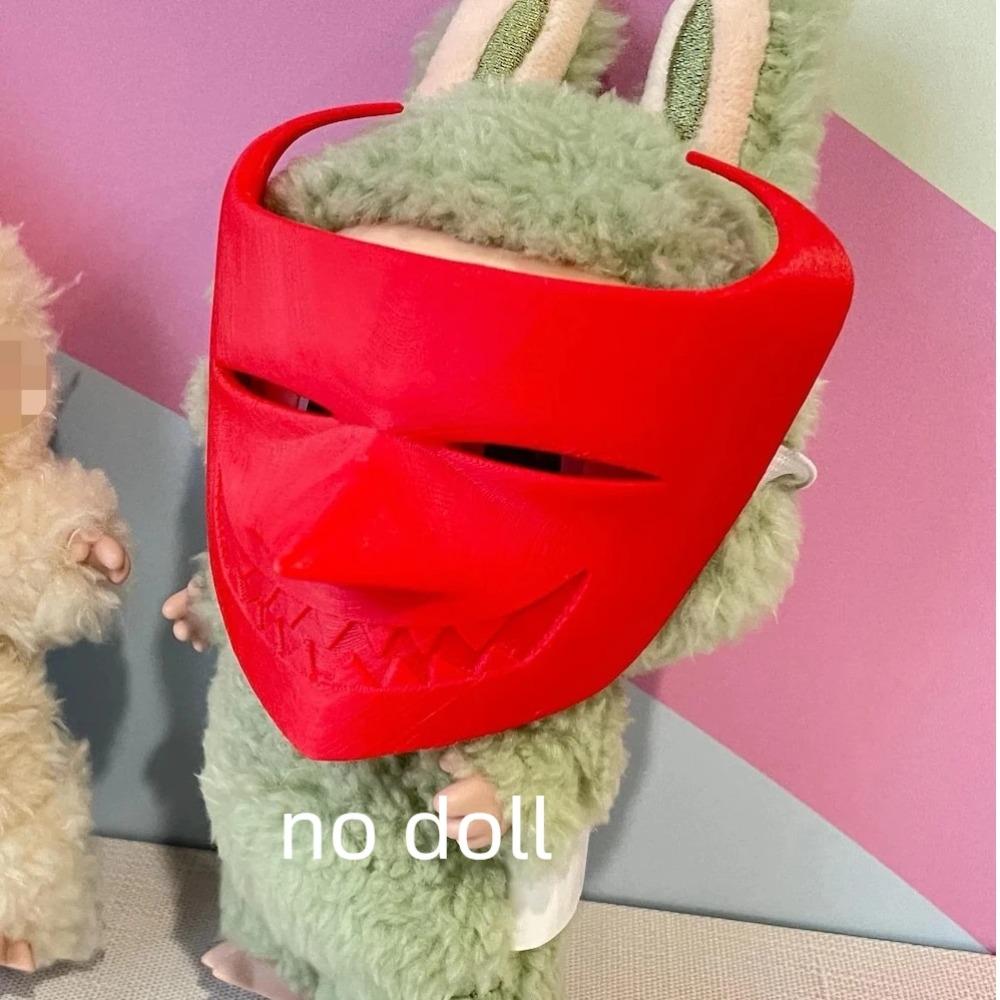 24 New Mask For Labubu Halloween Doll Accessories Trick Or Treat Jason Black White Ghost Clown Ghost Gas Mask Pink Cat Funny Toy