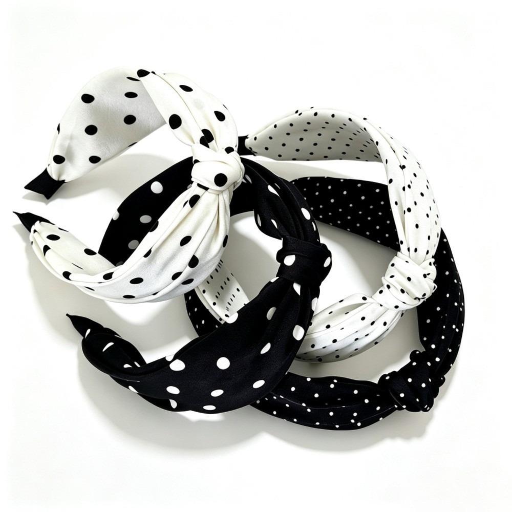 Padding Construction Top Knot Hair Hoop Polka Dot Pattern Hair Accessories For Women