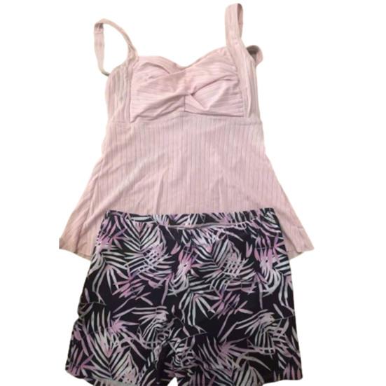2Pcs/Set Women Swimsuit Sling Padded Tops Leaf Printing Swimming Trunks Set Quick-Dry Fabric Vacation Activities Beachwear