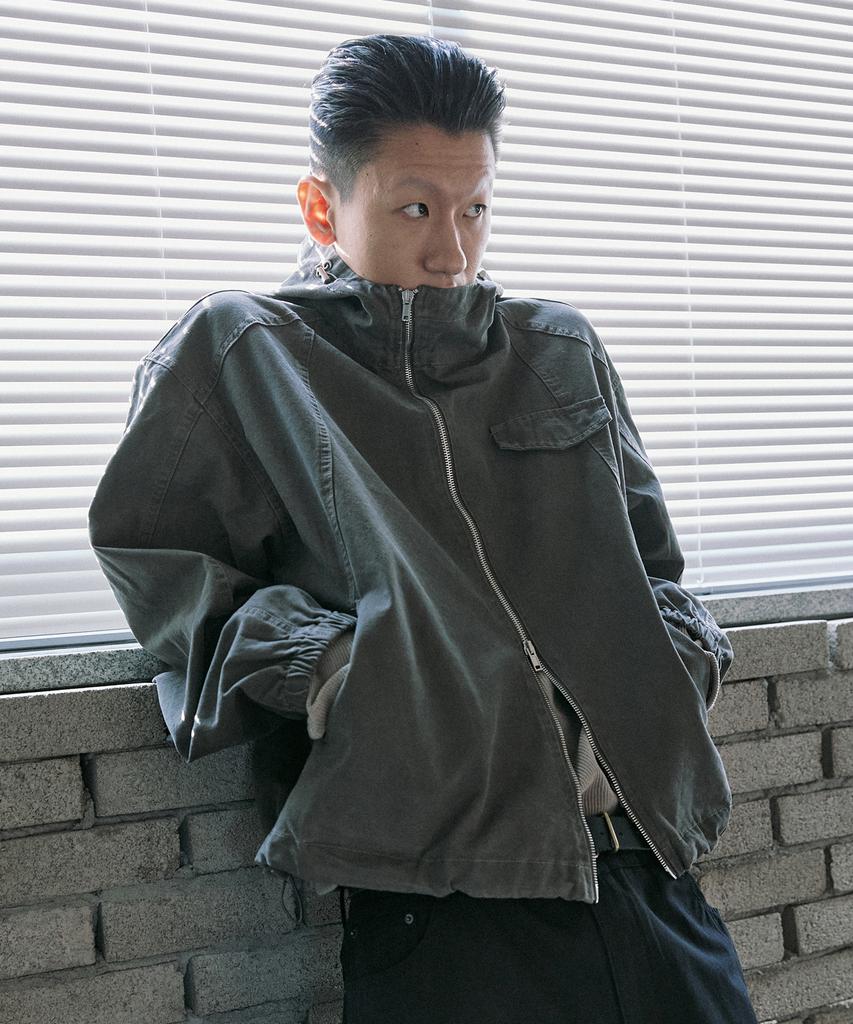 P.In.O Field Cotton Zipper Jacket - Washed Brown